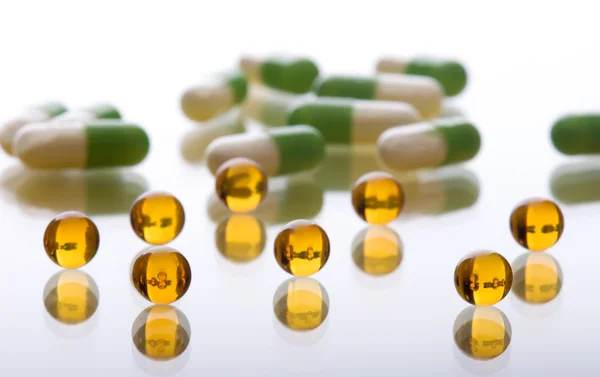 Macro heap of pills — Stock Photo, Image