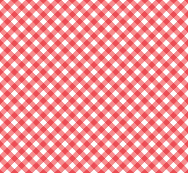 Gingham Pattern in Red and White — Stock Vector