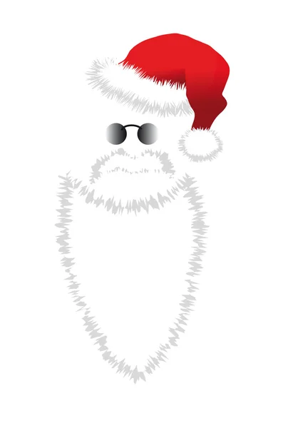 Cappello Babbo Natale rosso, barba e occhiali . — Foto Stock