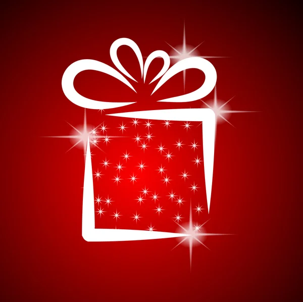 Weihnachtsillustration mit Geschenkbox. — Stockvektor