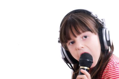 Little Girl Singing. clipart