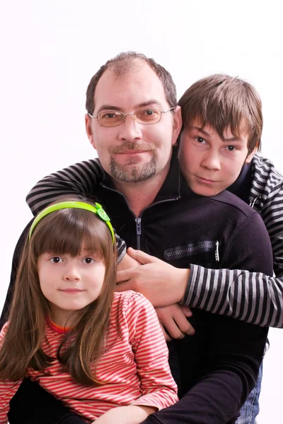 父亲与儿子和他的女儿 — 图库照片