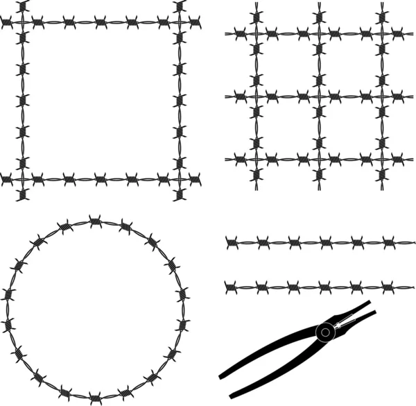 Barbed wire. stencil — Stock Vector