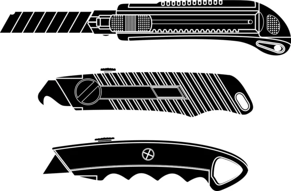 Couteaux coupants. pochoir — Image vectorielle