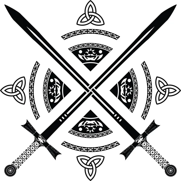 Fantasy swords. fourth variant — Stock Vector