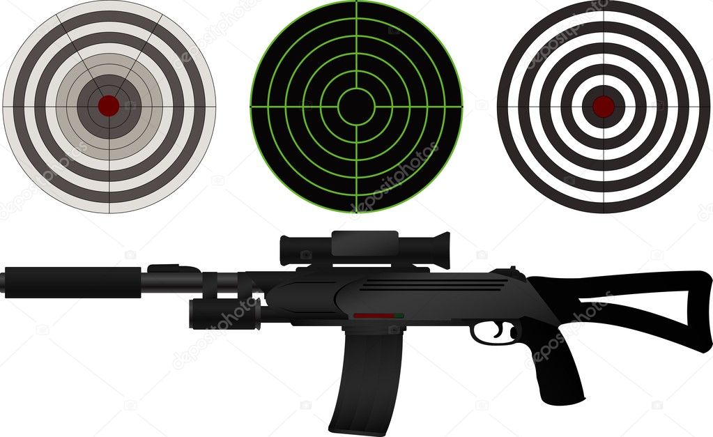 Sniper rifle and targets