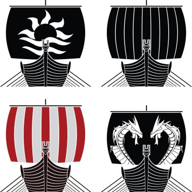 Viking ships clipart