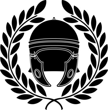 Roman helmet. stencil. second variant. vector illustration clipart