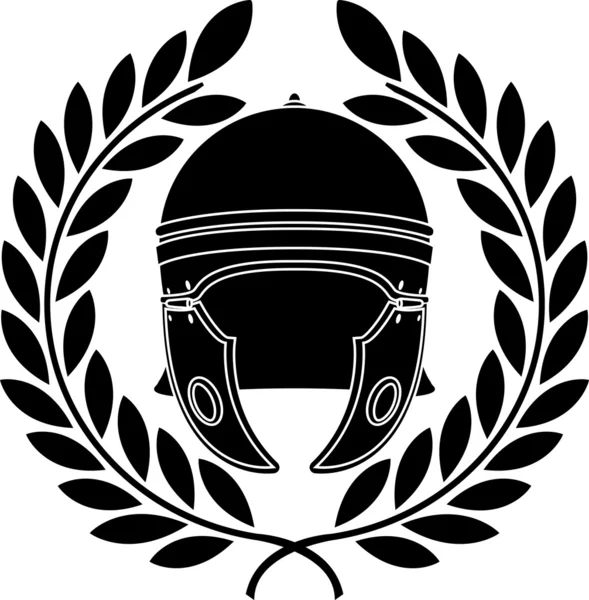 Roman Helmet Stencil Second Variant Vector Illustration — Stock Vector