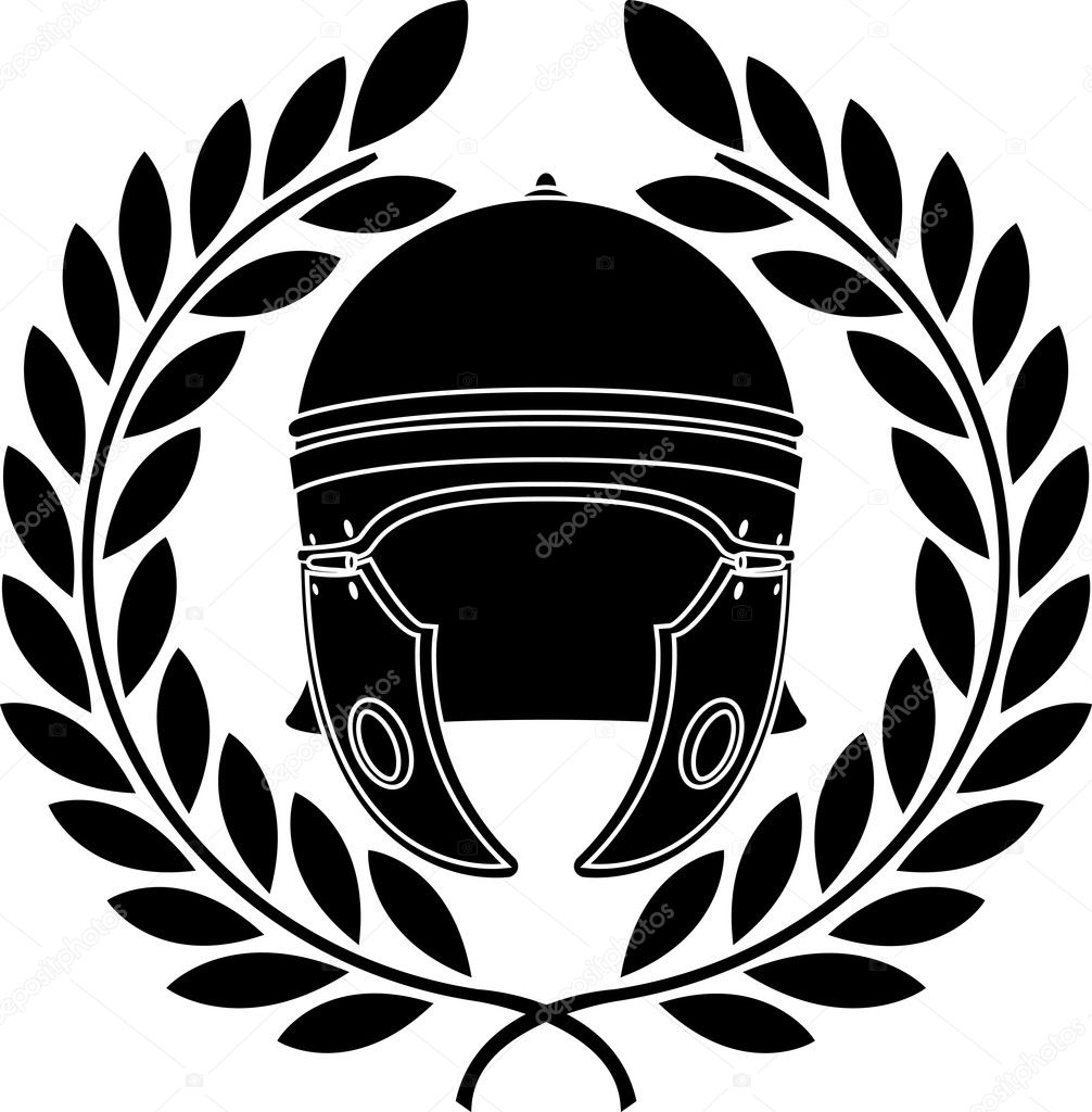 Roman helmet. stencil. second variant. vector illustration
