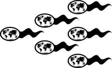 New worlds in spermatozoons. vector illustration clipart
