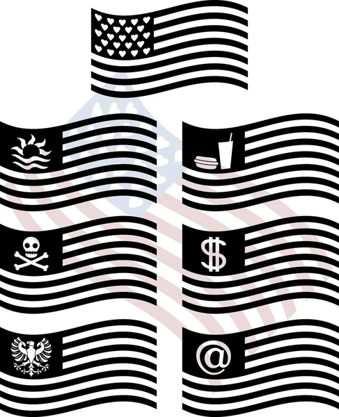 Stencils of fantasy usa flags — Stock Vector