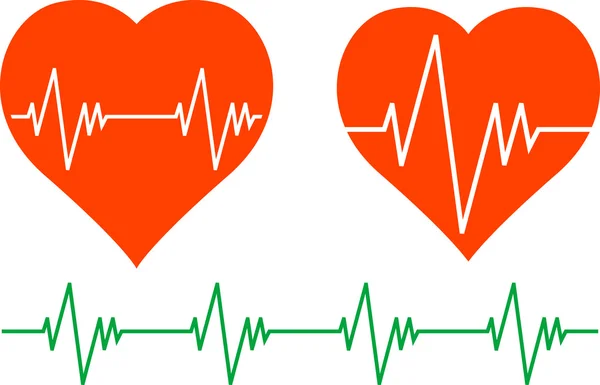 Stencil Cardiogramma Illustrazione Vettoriale — Vettoriale Stock