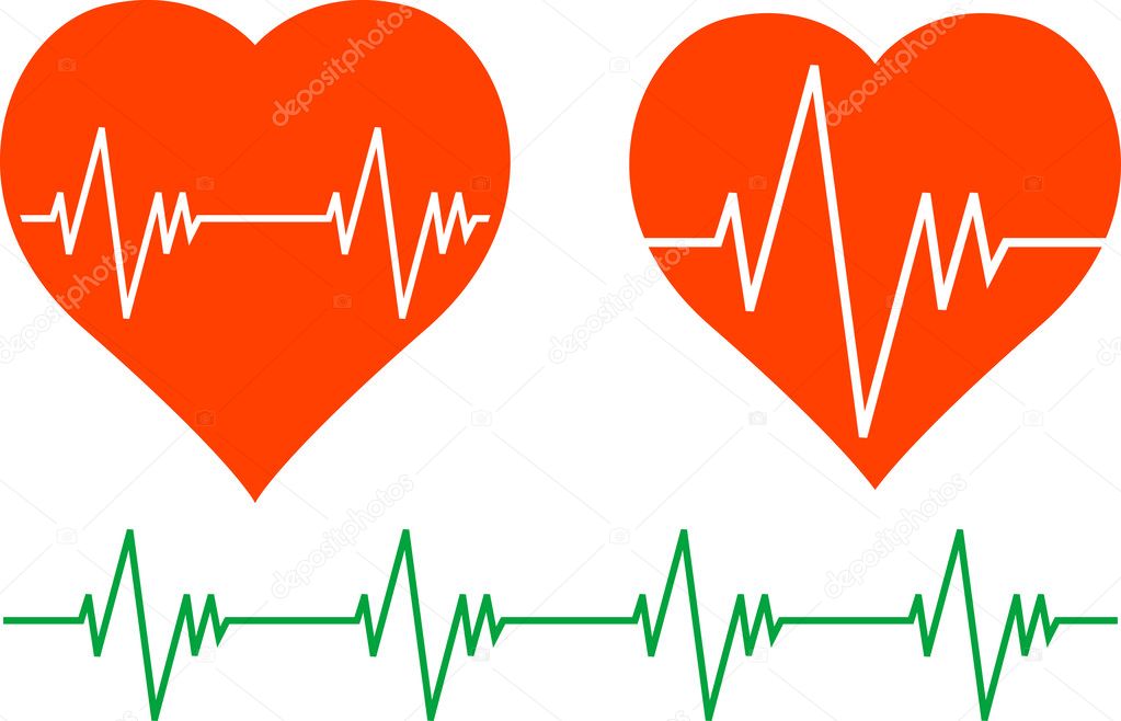 Stencils of cardiogram. vector illustration