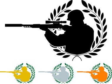 Stencil of sniper clipart