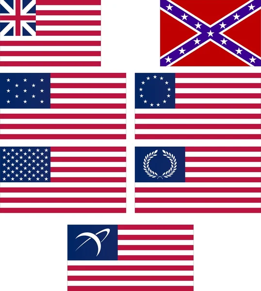 Amerikan bayrakları kümesi — Stok Vektör