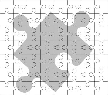 Stencil of puzzle pieces clipart