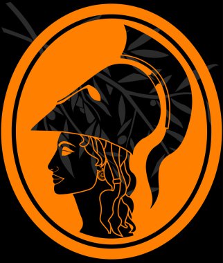 Stencil of athena profil clipart