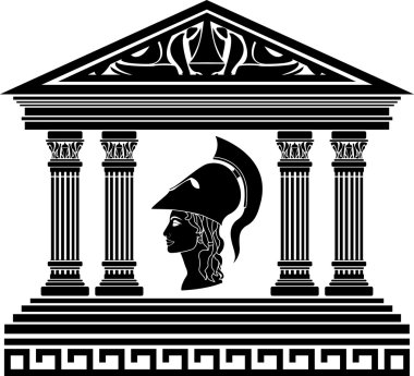 Temple of Athena. stencil clipart