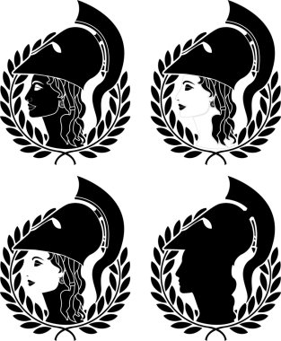 Set of athena profiles clipart