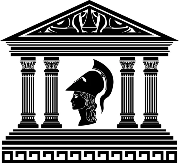 Templo de Athena. estêncil —  Vetores de Stock