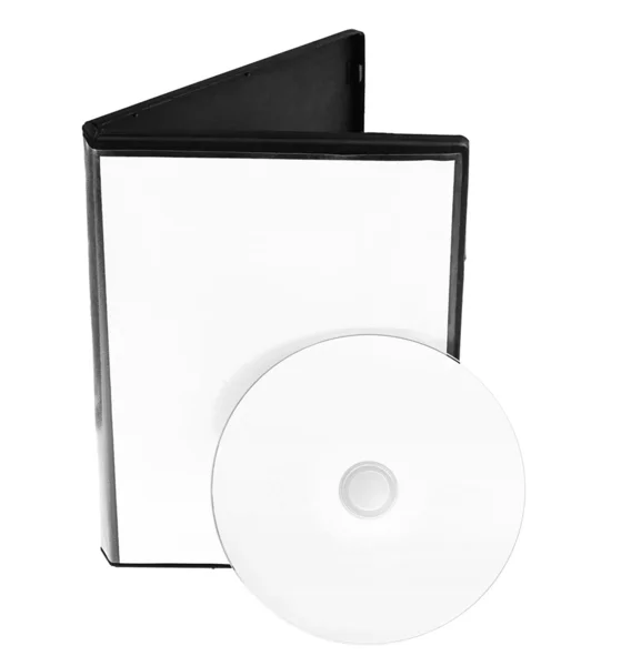 Disco e caixa de DVD branco — Fotografia de Stock
