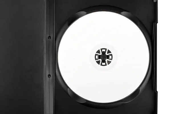 Dvd 盒隔离在白色背景上的磁盘 — 图库照片