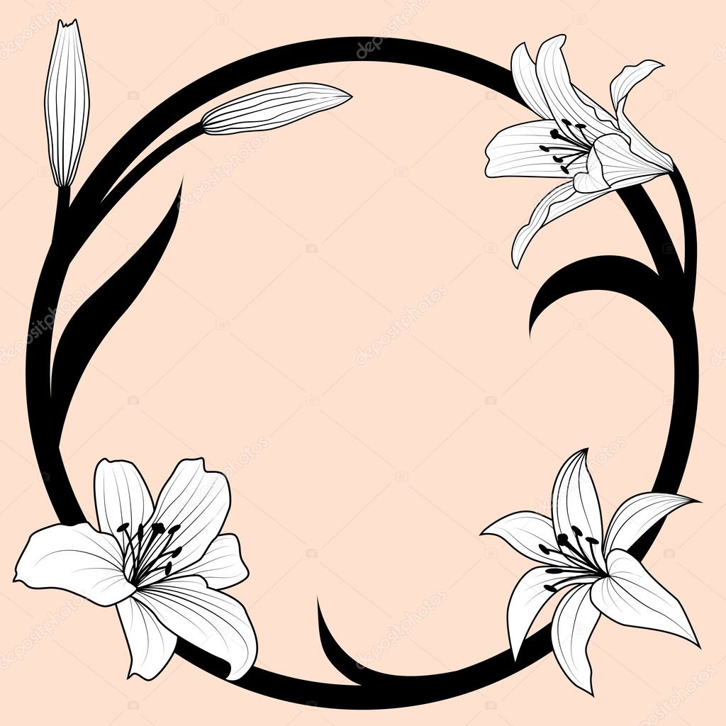 Lily frame — Stock Vector © tanais 4455326