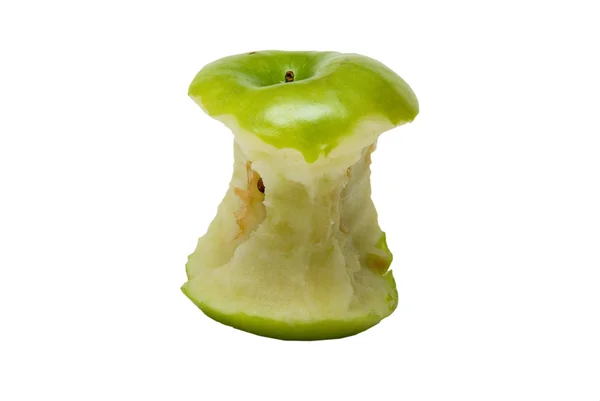 Bitten grönt äpple — Stockfoto