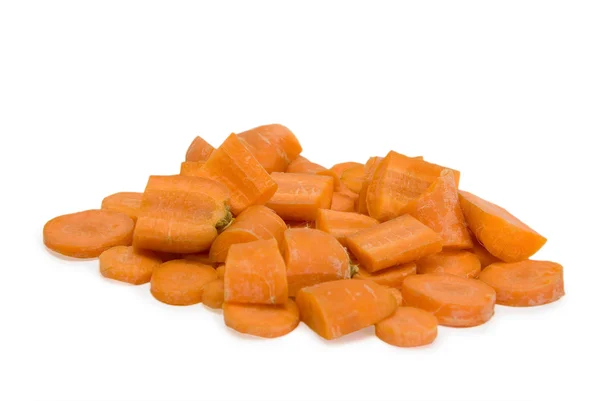 Fette di carota isolate su fondo bianco — Foto Stock