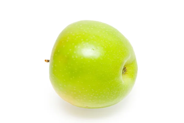 Zielone jabłko na białym tle na białym tle — Zdjęcie stockowe