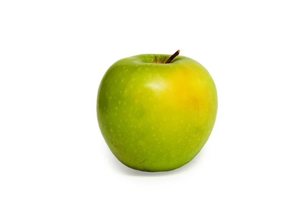 Grönt Äpple Isolerat Den Vita Bakgrunden — Stockfoto