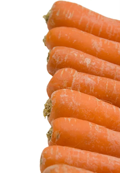 กลุ่มผักสดแครอทบนพื้นหลังสีขาว — ภาพถ่ายสต็อก