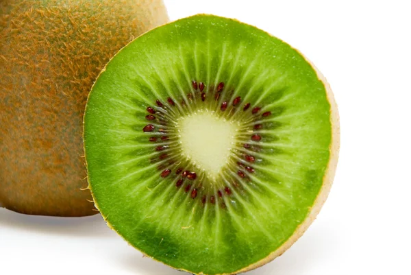 Freshly Sliced Kiwi White Background — Stock Photo, Image