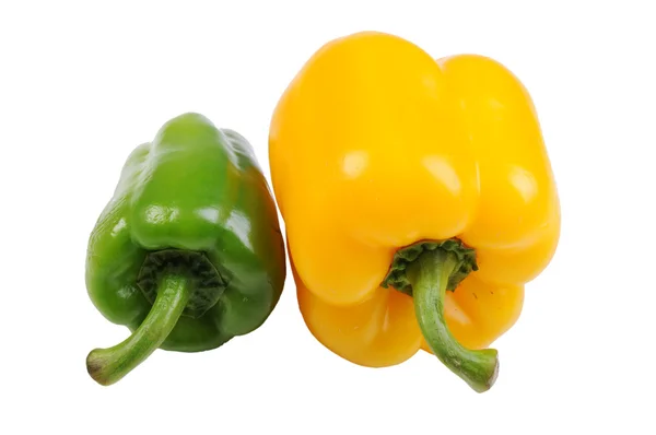 Couple bell pepper isolated on the white background — Stock Photo, Image