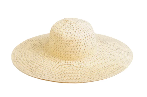 Chapéu de palha, isolado sobre fundo branco — Fotografia de Stock