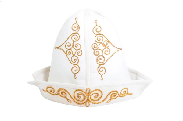 Національна казахської капелюх, ізольовані на білому тлі — стокове фото