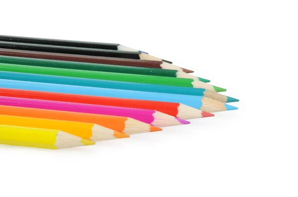 Lápis coloridos isolados no fundo branco — Fotografia de Stock