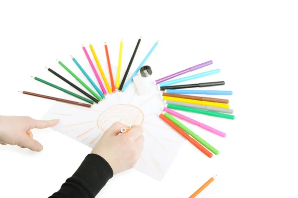 Imagem desenhada com lápis coloridos — Fotografia de Stock