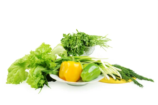 Gemüsegruppe isoliert auf weißem Hintergrund — Stockfoto