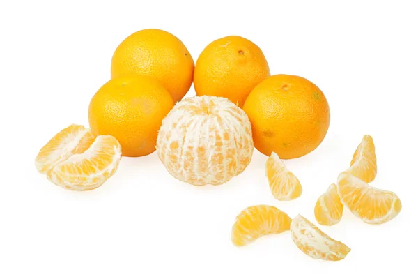 在白色背景上隔离组橘子 — 图库照片