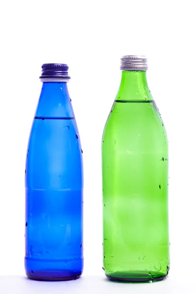 Дві пляшки скляні — стокове фото
