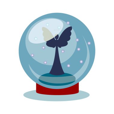 Vector image of angel in glass sphere clipart