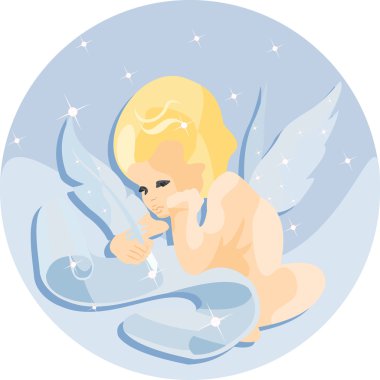 Vector image of Cupid - angel of love clipart