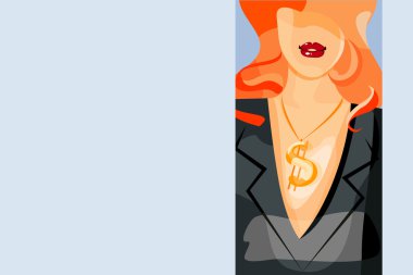 Woman with necklace clipart