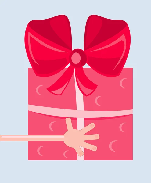 Boîte rouge avec cadeau — Image vectorielle