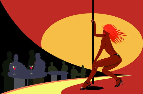 Illustration Vectorielle Danseur Strip Tease Pour Strip Club — Image vectorielle