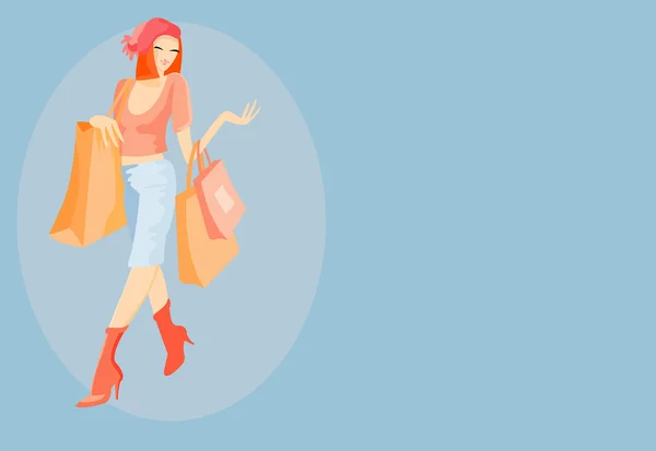 ハンドバッグを持つ女性のベクトル画像 — ストックベクタ