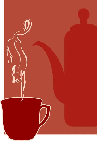 Διανυσματική Εικόνα Του Κυπέλλου Τσάι Για Διάλειμμα Για Καφέ Κάρτες — Διανυσματικό Αρχείο