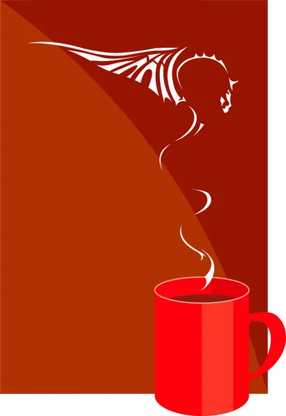 Vector Image Tea Cup Coffee Break Cards Posters Menu — Stock Vector